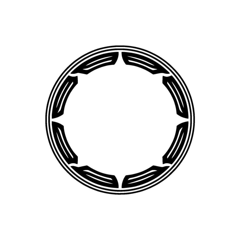 Geometric Decorative Circle Pattern on White Background. vector