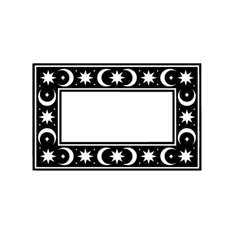 Celestial Frame with Stars and Moons - Minimalist Decorative. vector
