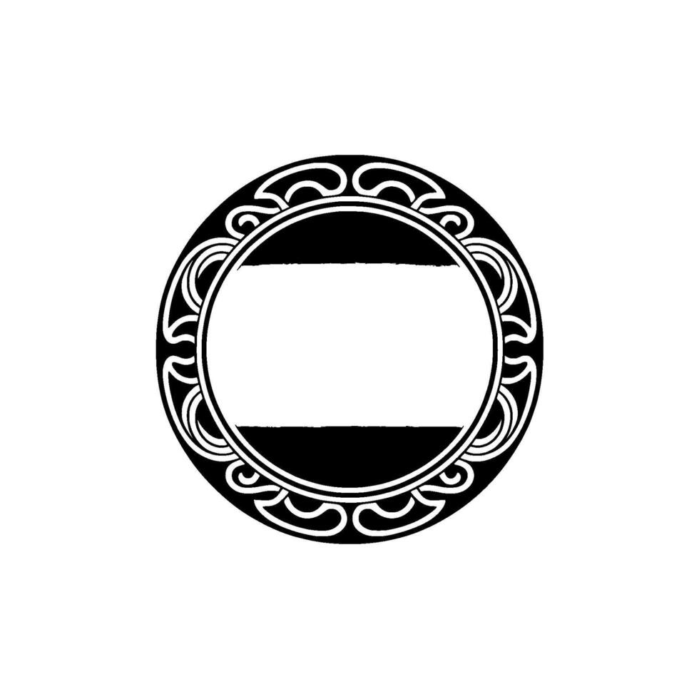 Elegant Black White Decorative Circle Frame with Gradient Center. vector
