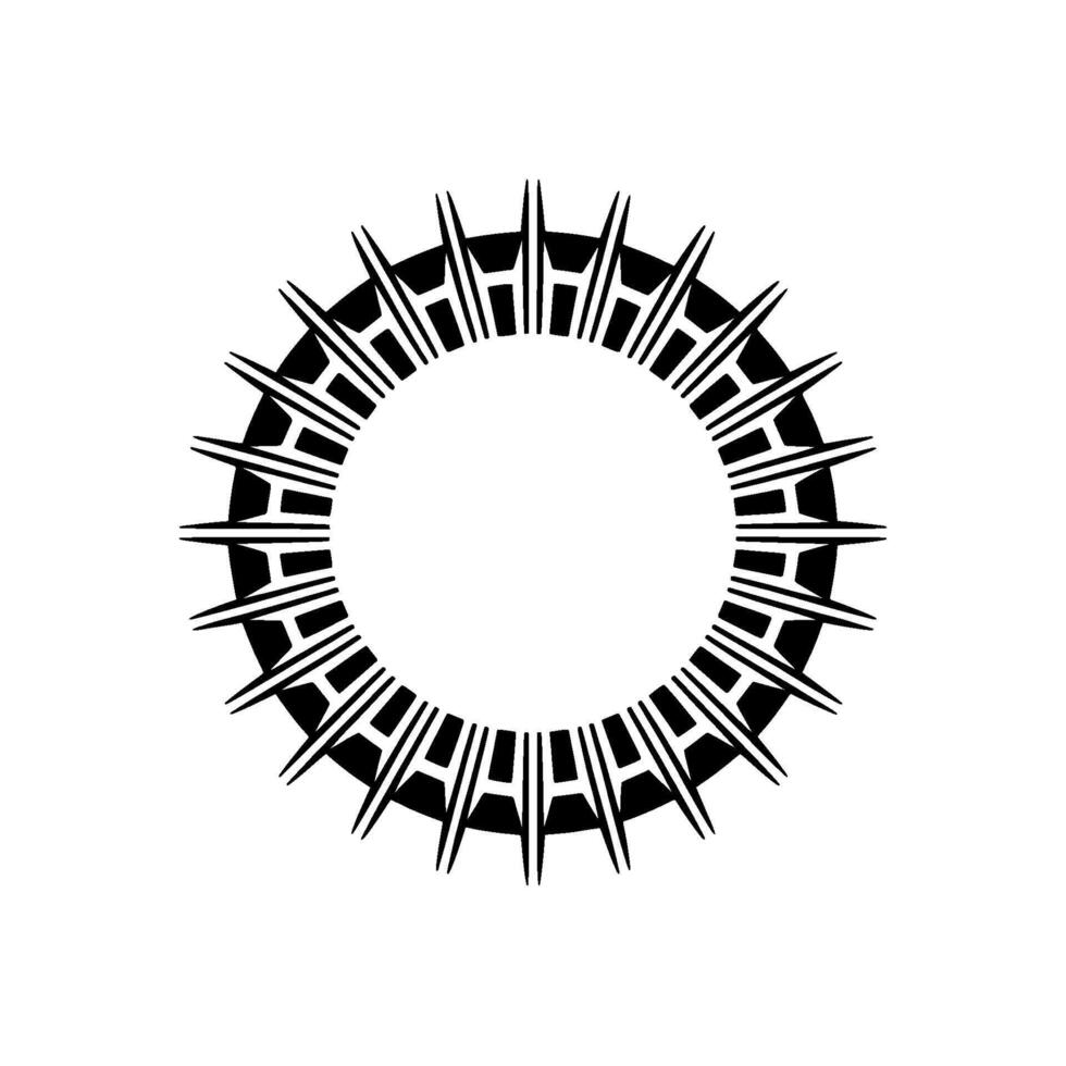 Minimalist Sunburst Mandala in Black and White, Elegant and Geometric. vector