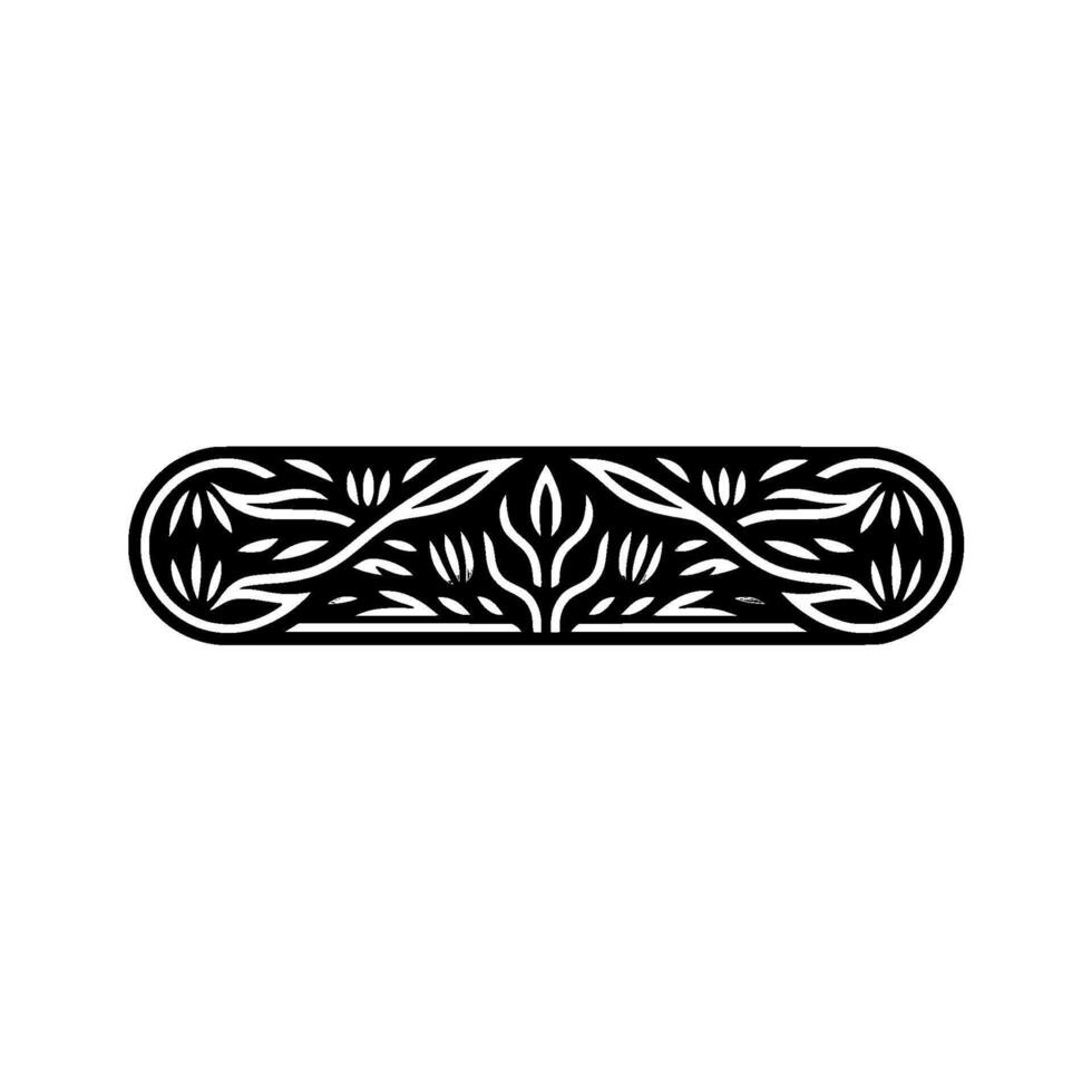 Art Nouveau Floral Border in Oval Frame on White Background. vector