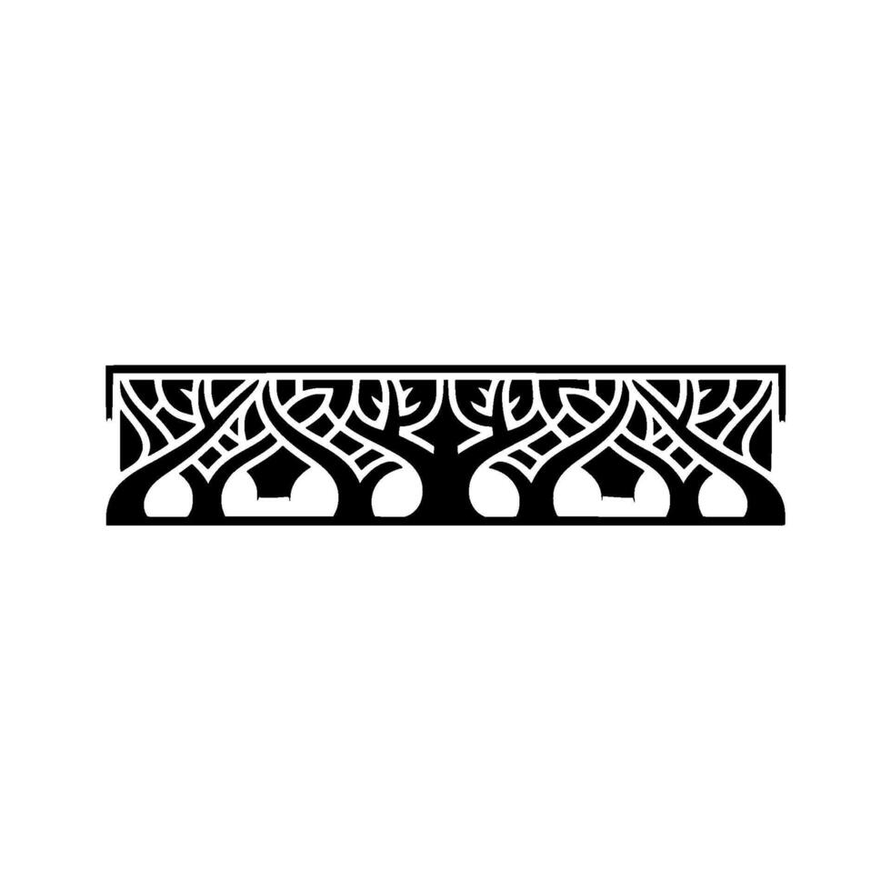 Elegant Black and White Tree Border Art. vector