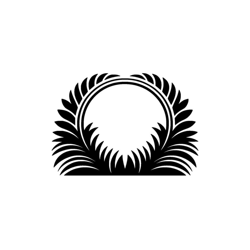 Elegant Black Botanical Frame on White Background. vector