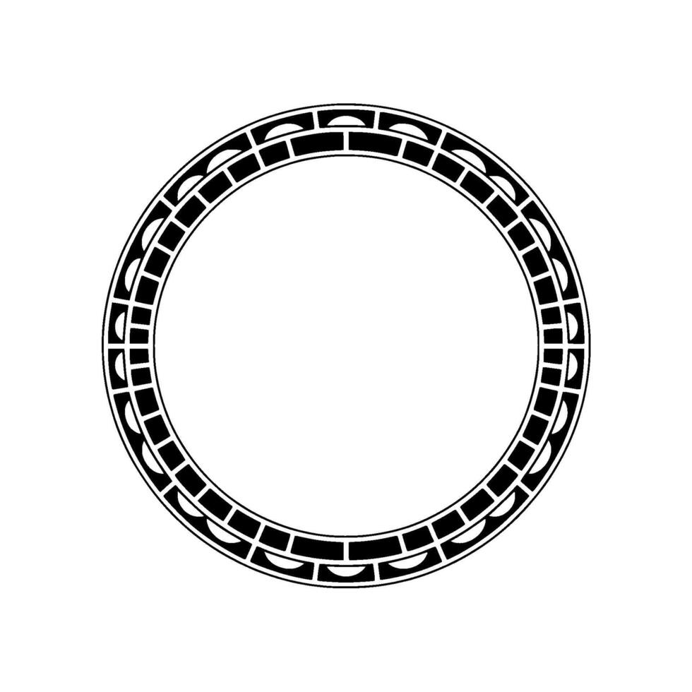 Minimalist Geometric Circle Pattern in Black White. vector