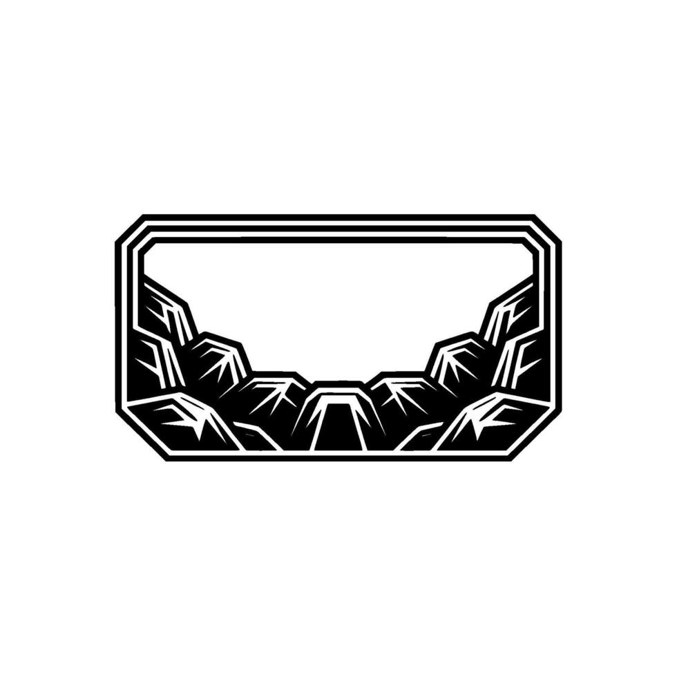 Geometric Mountain Frame - Minimalist Badge for Logos Branding. vector