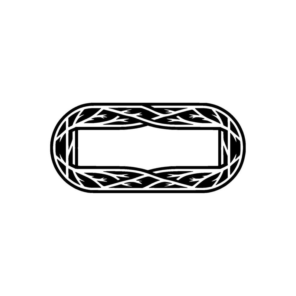 Black White Ornamental Frame Element, Minimalist, Abstract. vector