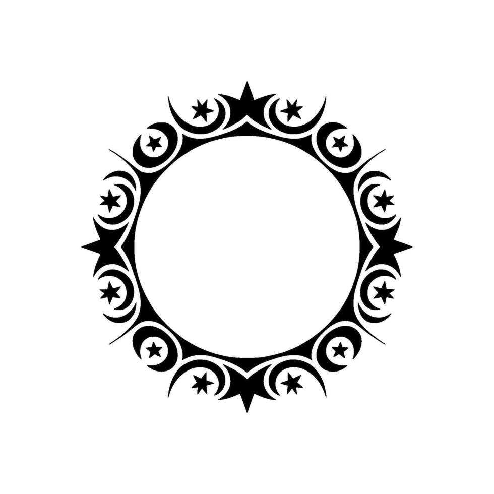 Elegant Celestial Frame Stars, Moons, and Decorative Border. vector