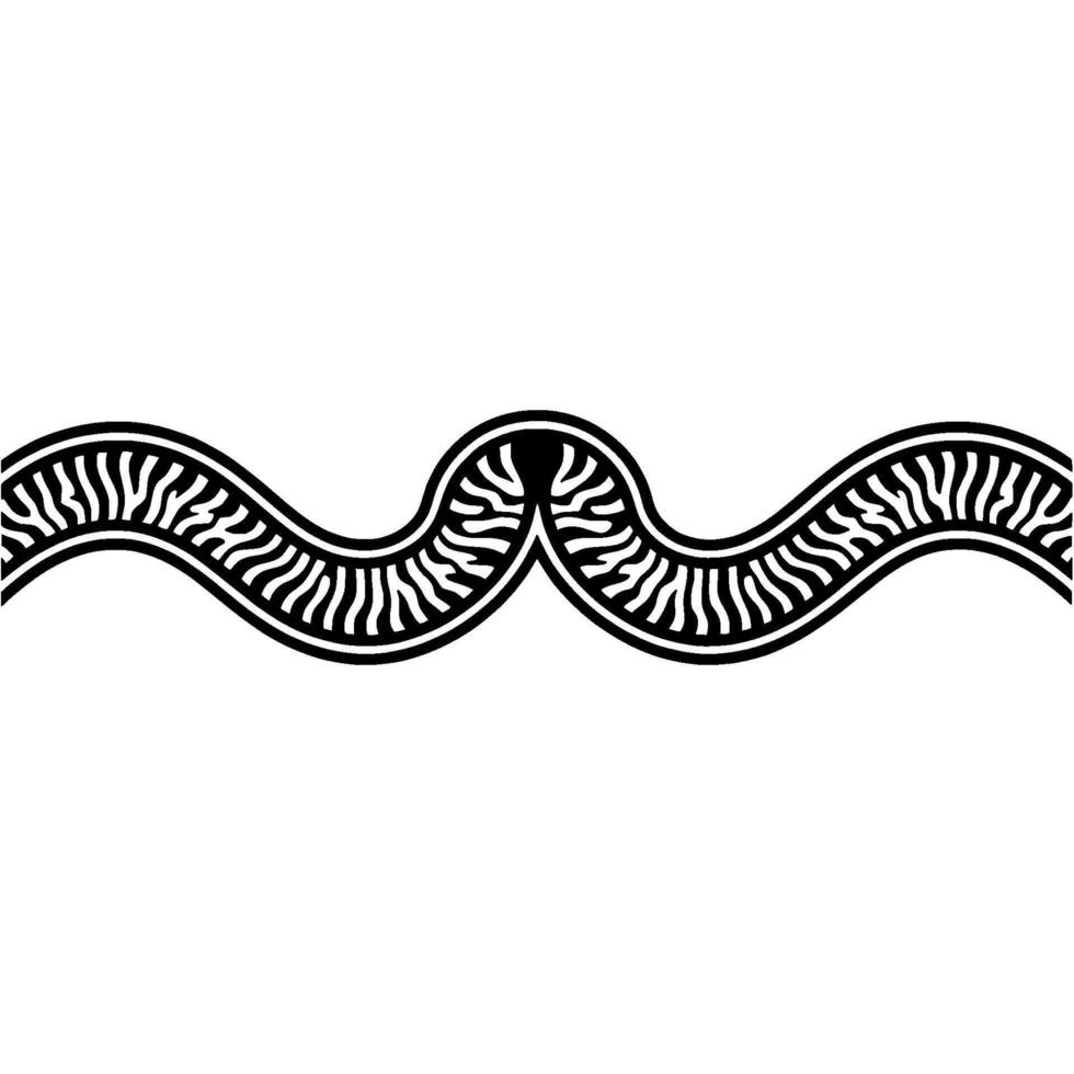 Minimalist Ornamental Border, Abstract Geometric , Black White. vector