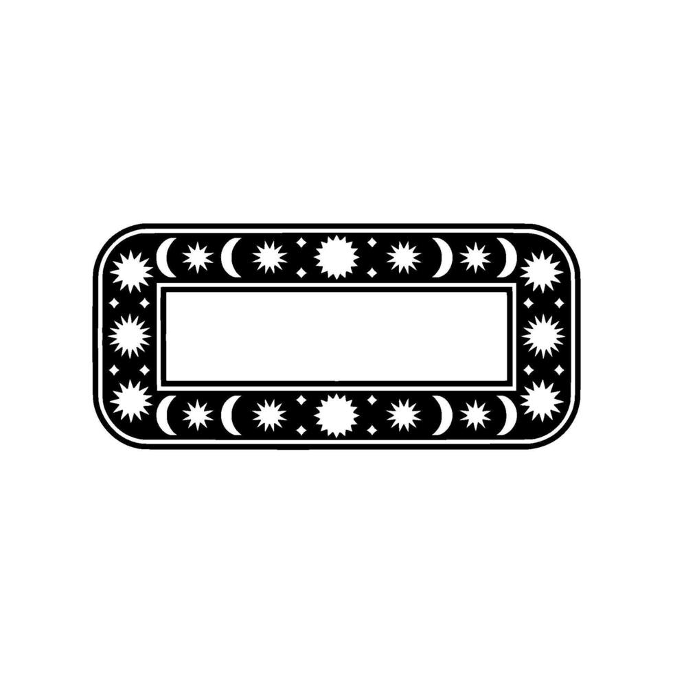 Celestial Label Stars, Moons, and Blank Space for Text. vector