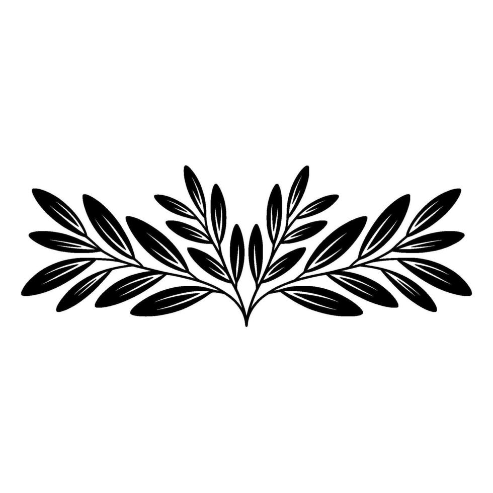 Minimalist Black Botanical Illustration on White Background. vector