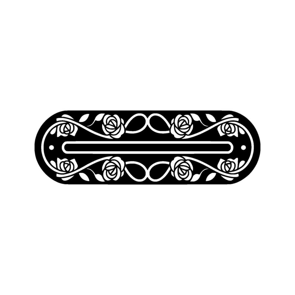 Elegant Floral Scrollwork in Black White. vector