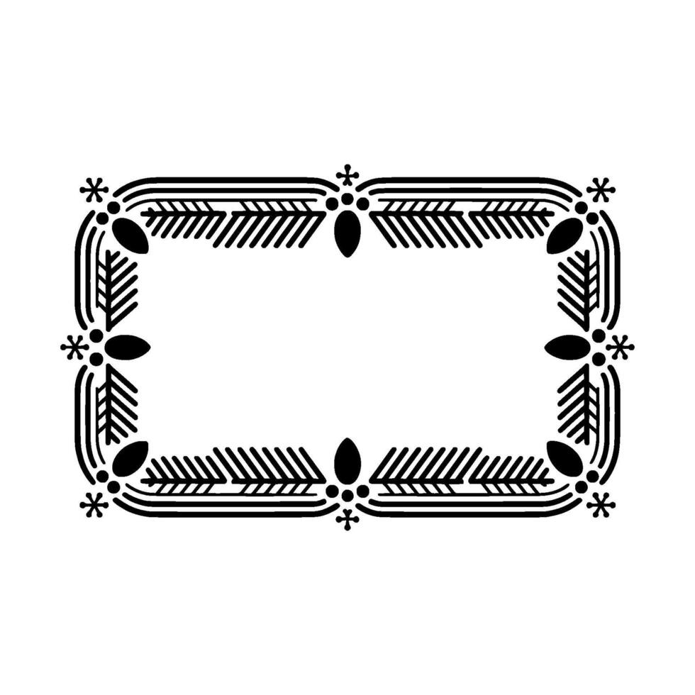 Elegant Black White Floral Frame for Invitations Designs. vector