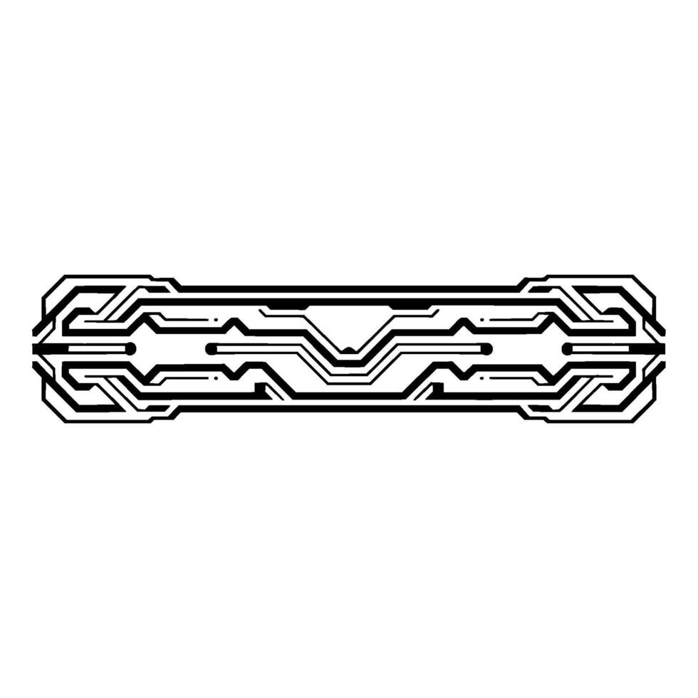 Tech Circuitry Minimalist Black White Pattern. vector