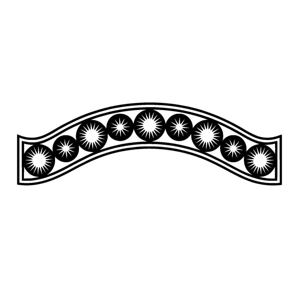 Decorative Black Archway with Starburst , Elegant Ornament. vector