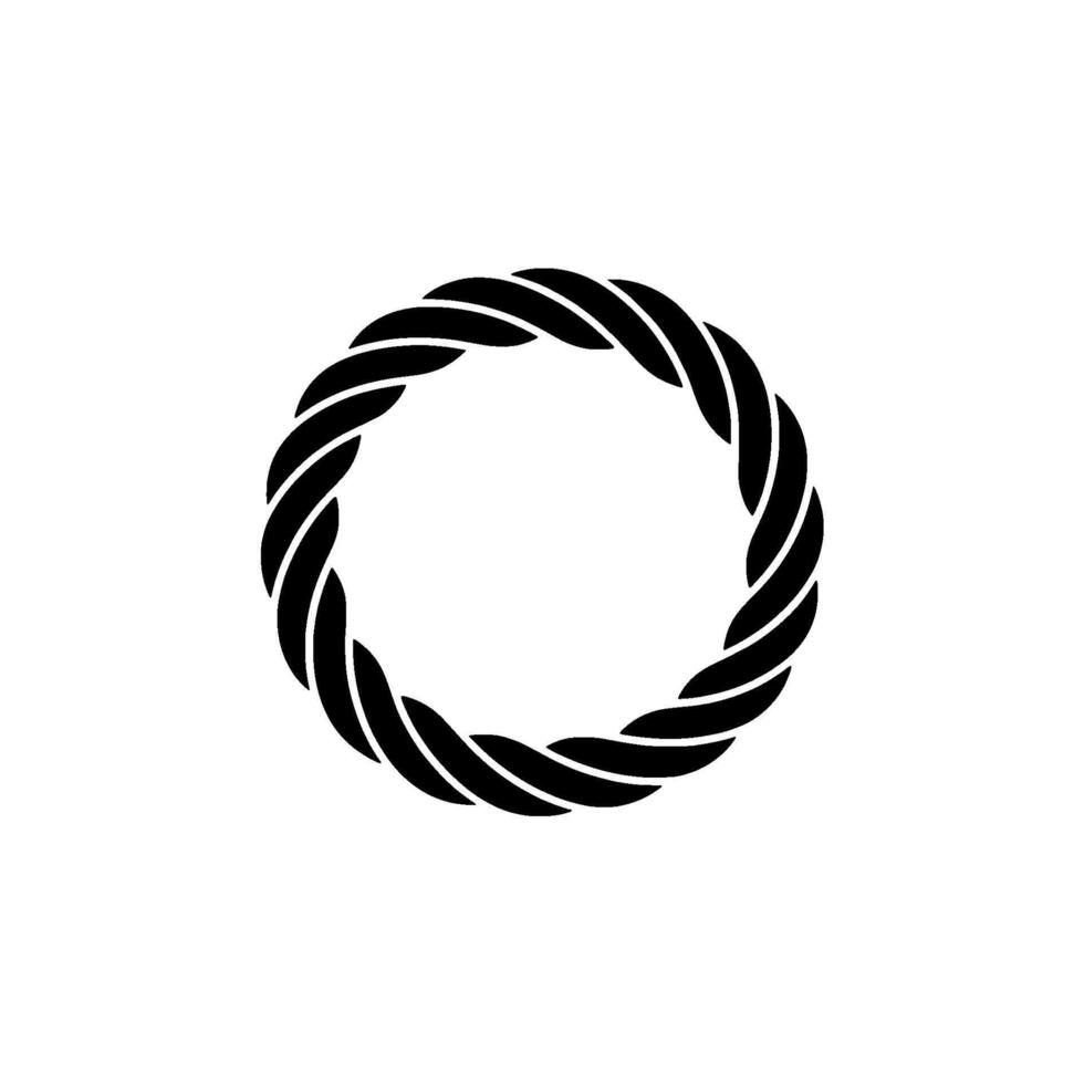 Minimalist Rope Circle , Black on Gray Background. vector