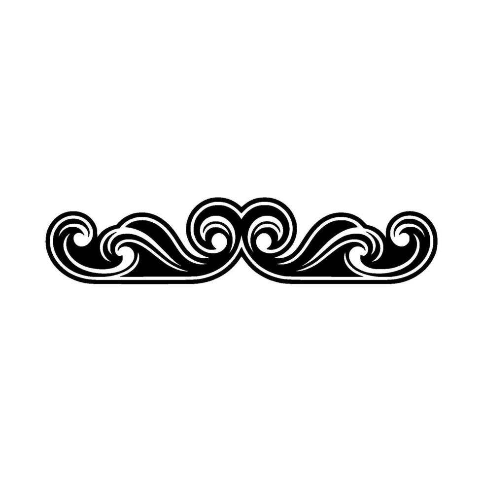 Abstract Border , Decorative Element, Swirls Waves, Minimalist Style. vector