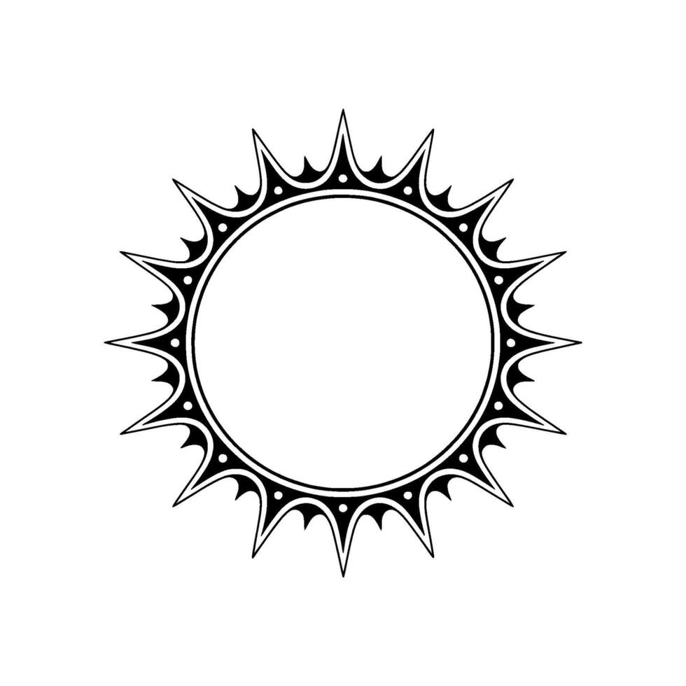 Sunburst Circle Frame, Modern Minimalist. vector