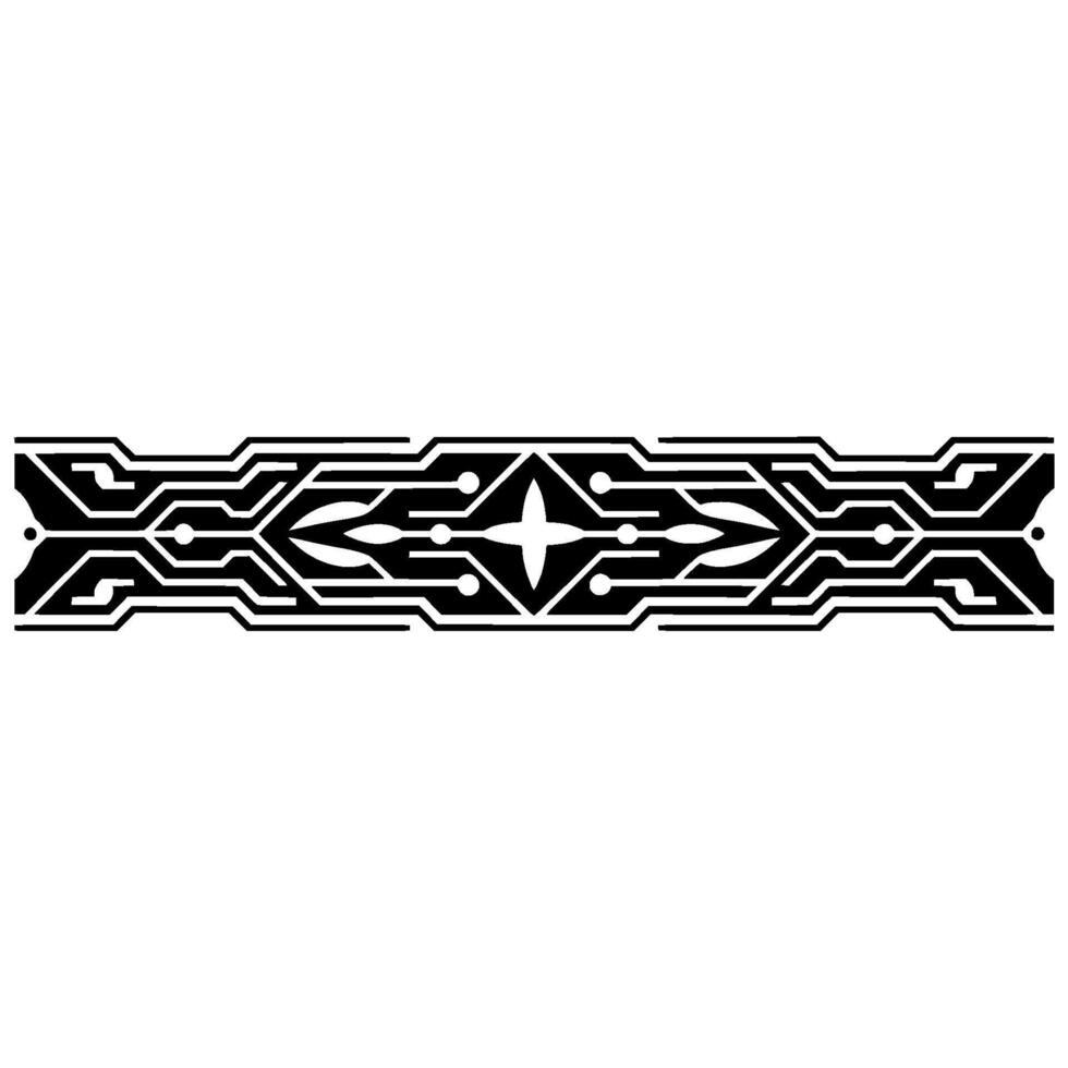 Tech Ornament Geometric Circuit Board Pattern on White. vector