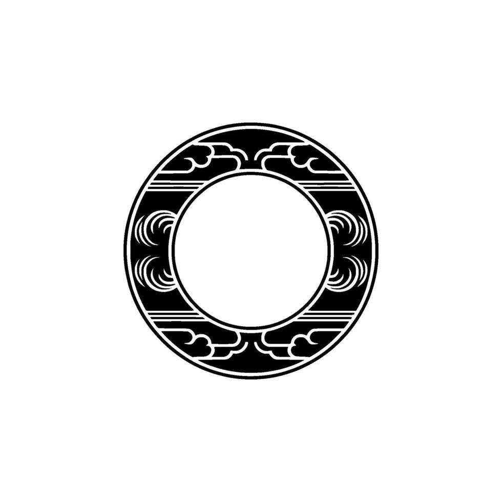 Minimalist Black and White Japanese Circle. vector