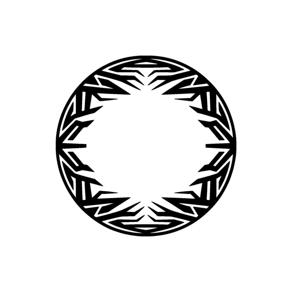 Minimalist Geometric Circle with Black and White Elements. vector