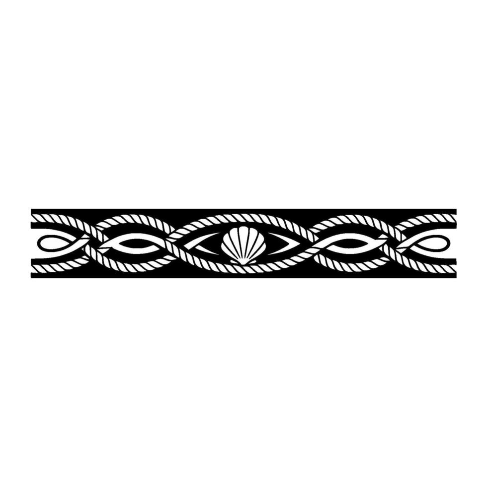 Nautical Rope Shell Border Illustration. vector