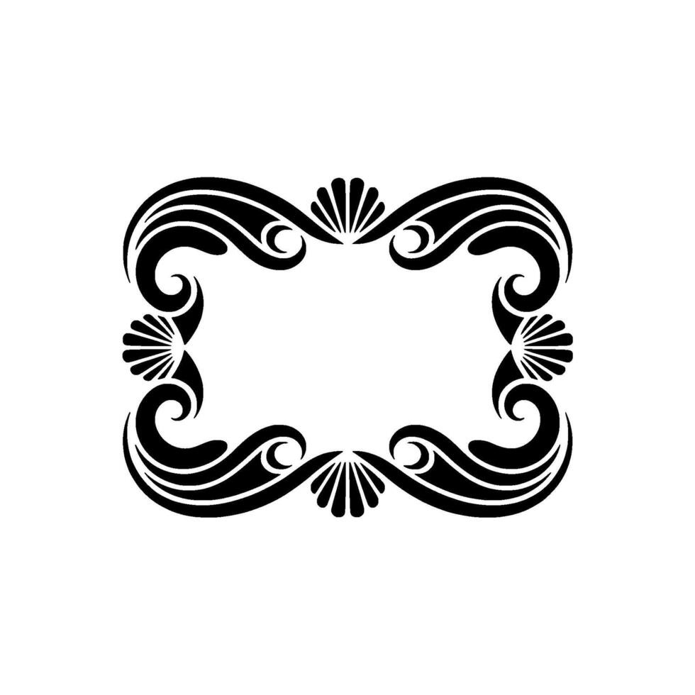 Elegant Black Art Deco Frame on White Background. vector