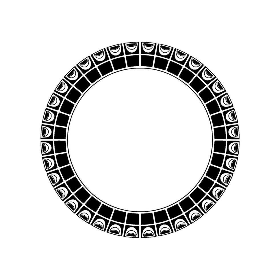 Geometric Black and White Circular Frame , Minimalism. vector