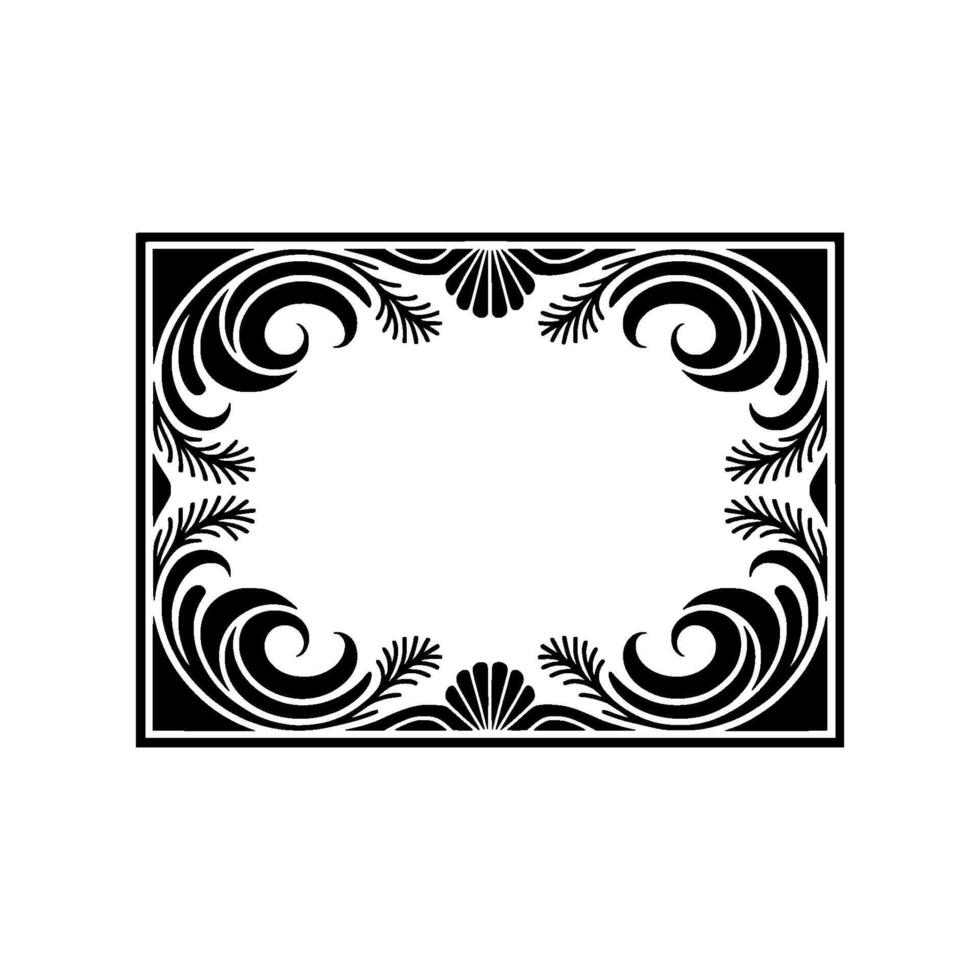Elegant Black White Decorative Frame - . vector