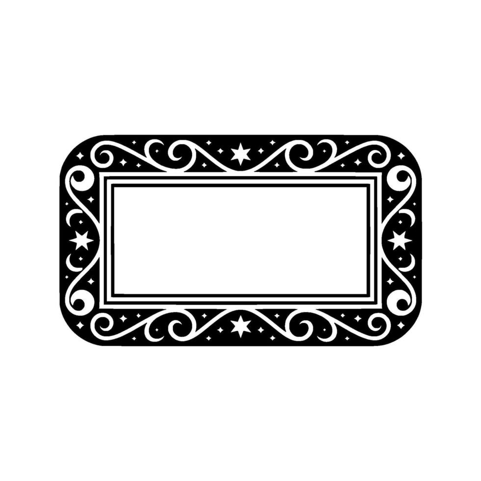 Elegant Decorative Frame with Stars and Swirls - Illustration. vector