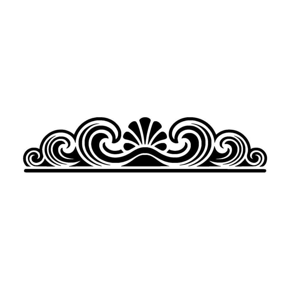 Elegant Black Decorative Scroll Border, Minimalist. vector