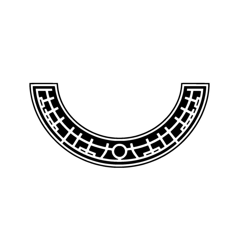 Abstract Curved Element in Minimalist Black White. vector