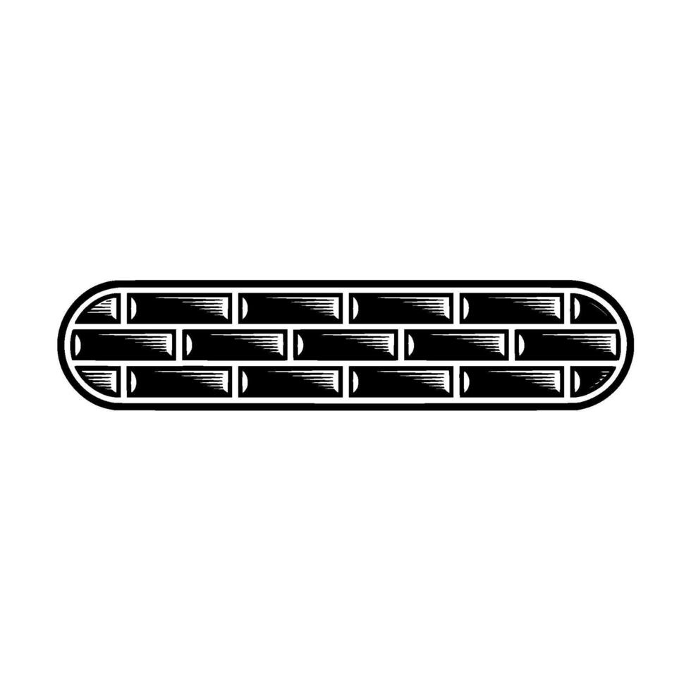 Black and White Brick Wall Element, Modern Minimalist Style. vector