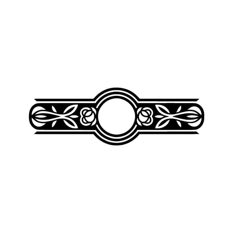 Elegant Black Ornament on Folded Paper Element, Border. vector