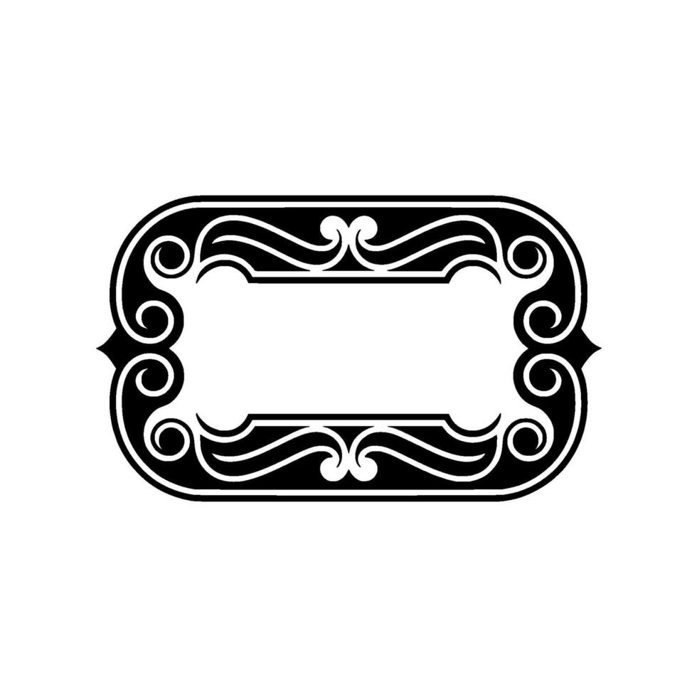 Elegant Black and White Ornate Frame, Minimalist. vector