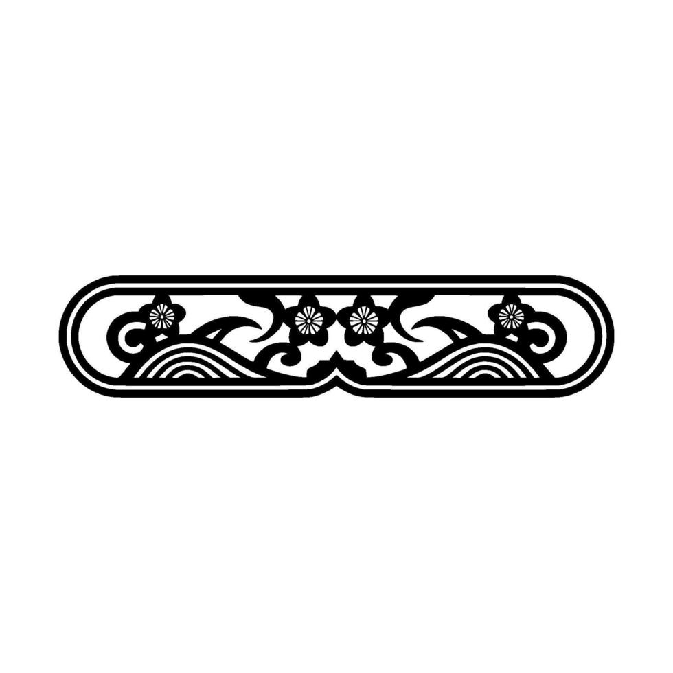 Japanese Floral Border , Elegant Illustration. vector