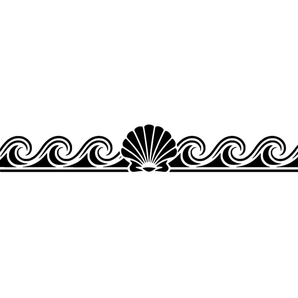 Elegant Sea Border with Shell Waves - Decorative Element. vector