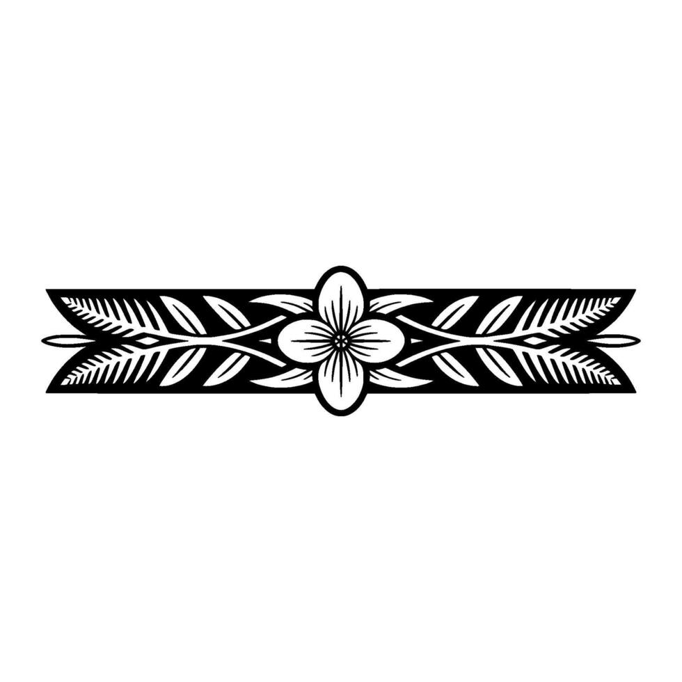 Floral Border , Black White, Decorative, Minimalist. vector