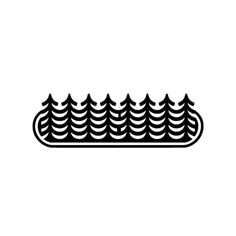 Minimalist Forest Emblem Black Trees in Oval, Nature. vector
