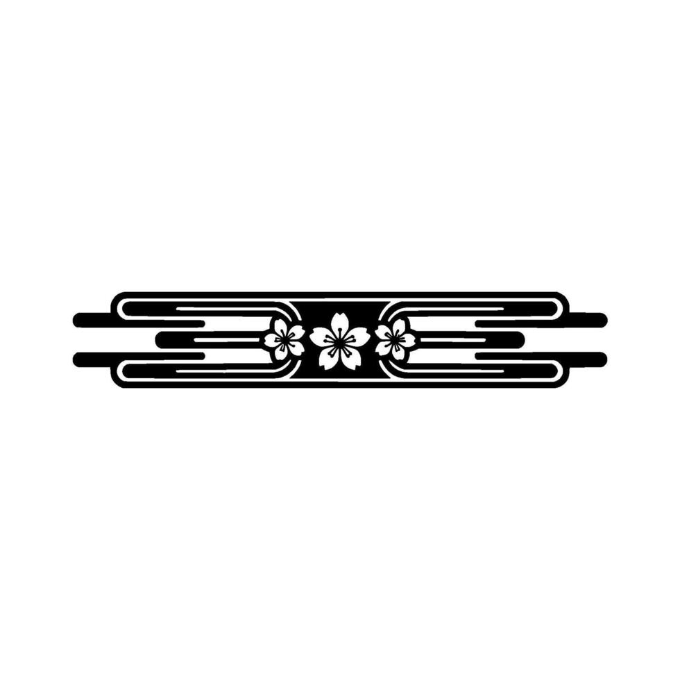 Japanese Style Sakura Border, Illustration, Elegant Element. vector