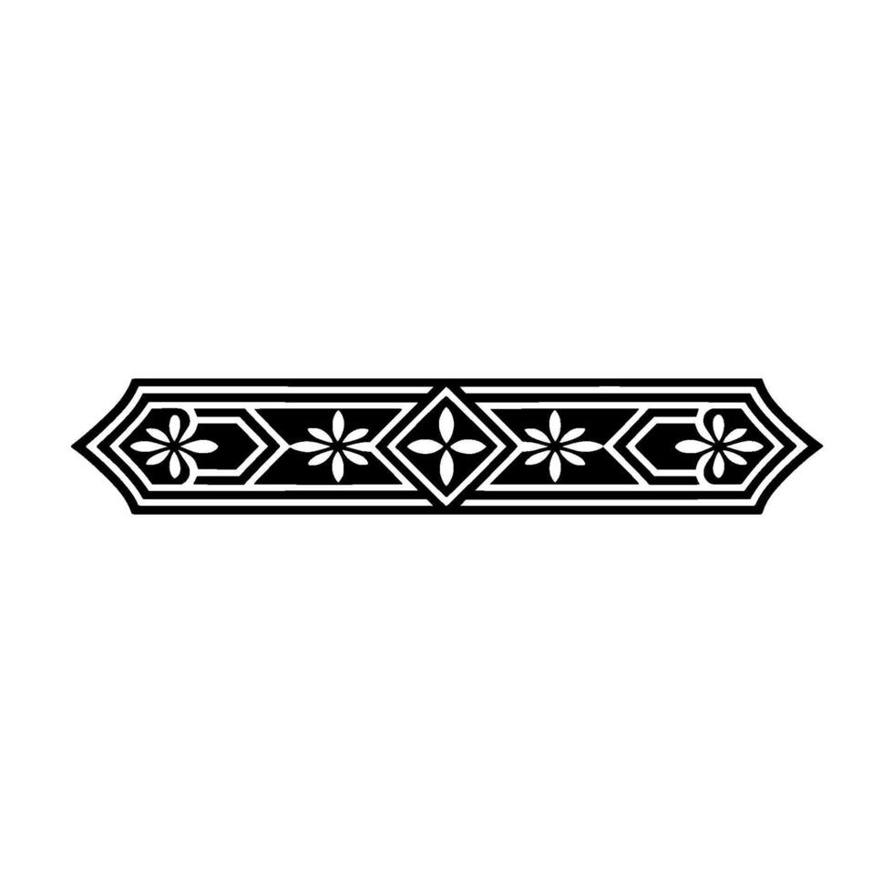 Geometric Ornamental Black and White Border. vector