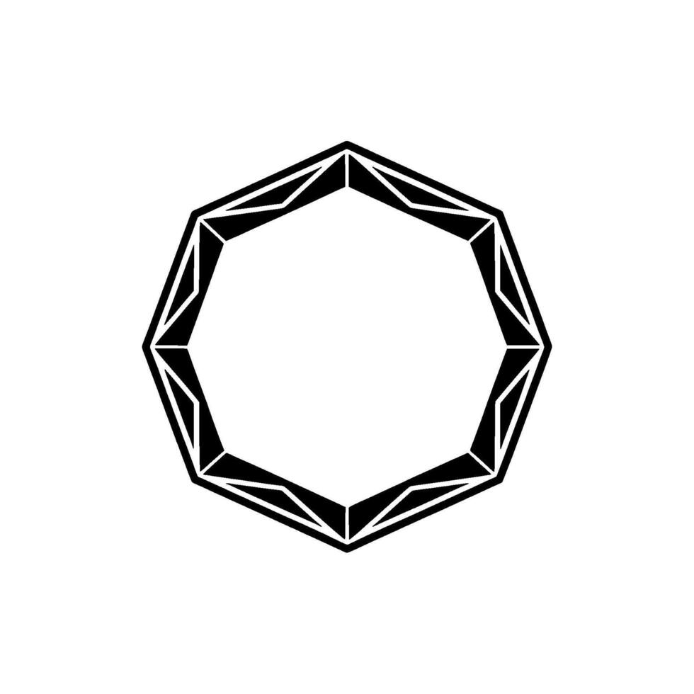 Geometric Black and White Octagon Element - Modern and Minimal. vector