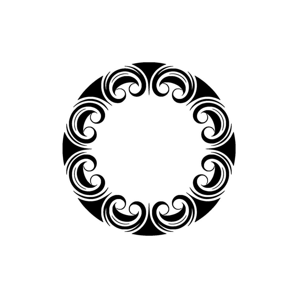 Elegant Black and White Swirl Frame. vector