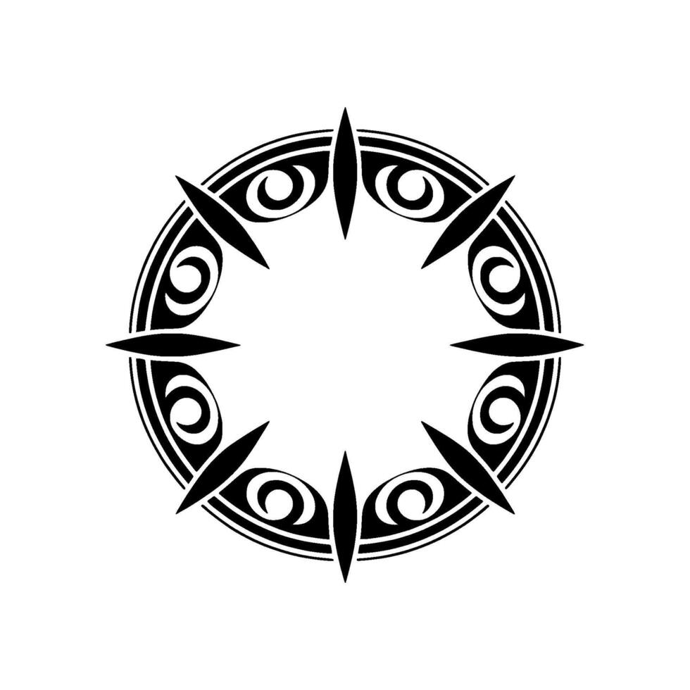 Ornamental Black Circle on White, Art. vector