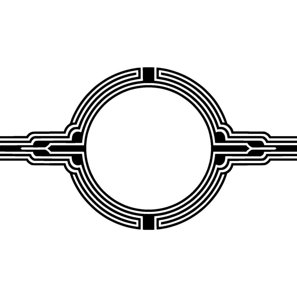 Minimalist Geometric Ornament Art Deco Style Element. vector