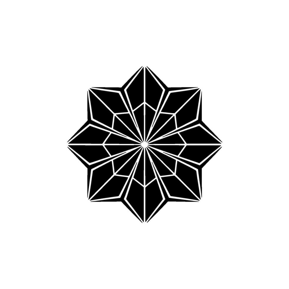 Geometric Starburst Minimalist Black White Pattern on Light Background. vector