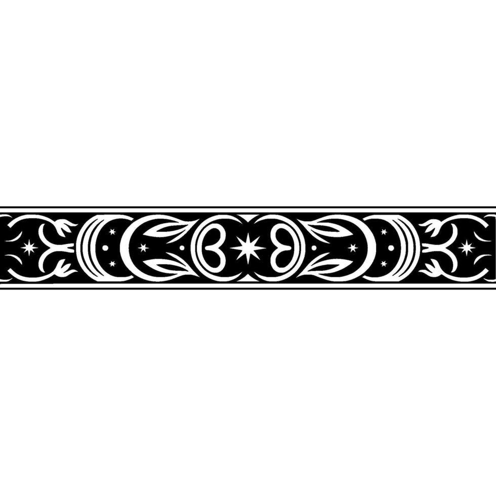 Elegant Black and White Ornamental Border, Pattern. vector