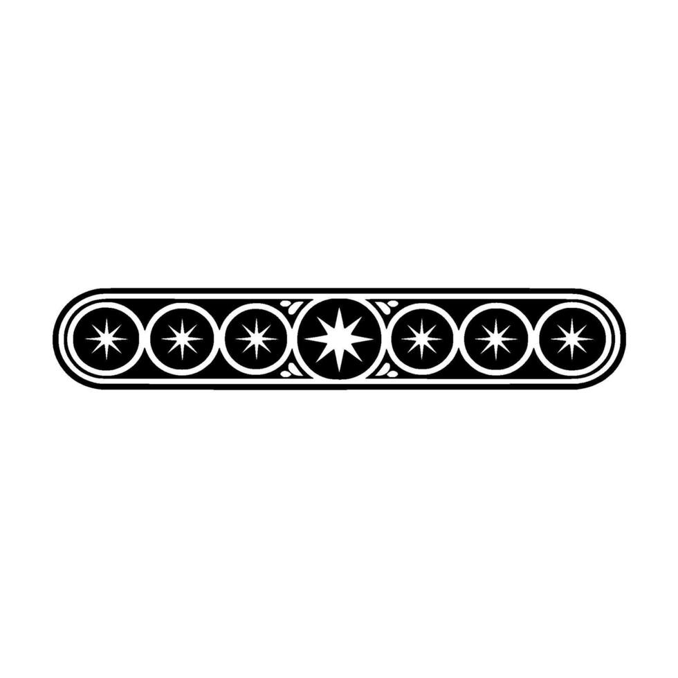 Elegant Black White Star Motif Decorative Border. vector