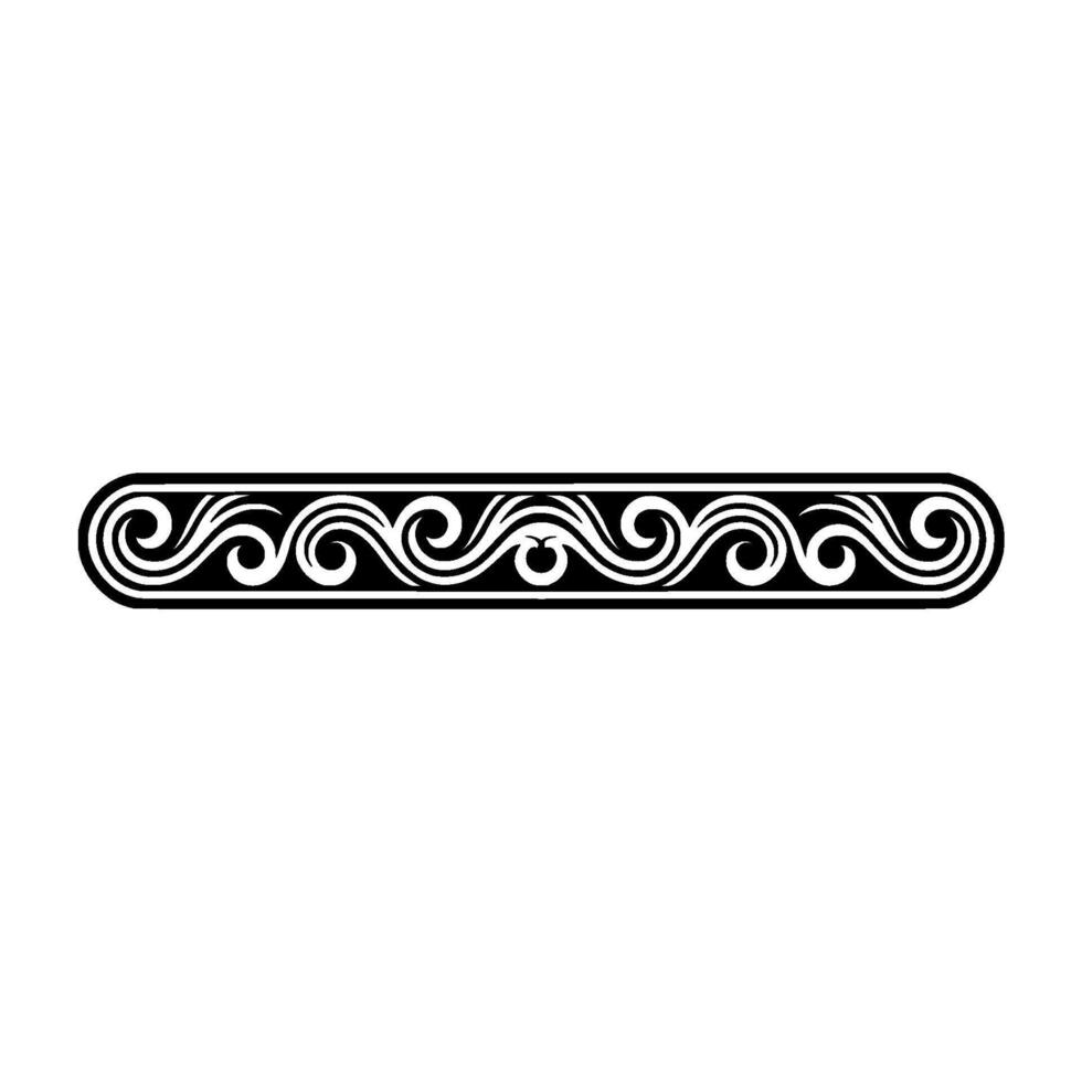 Elegant Black and White Swirl Border. vector