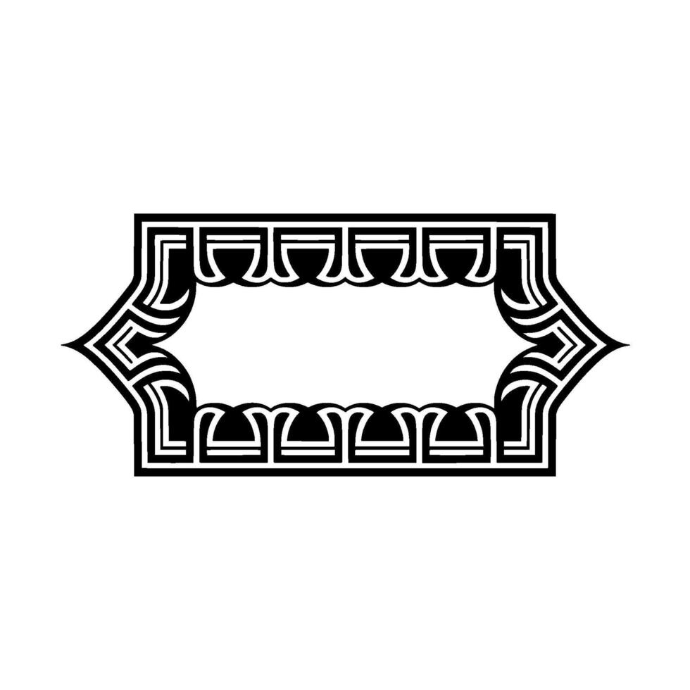 Ornate Black and White Frame on a Neutral Backdrop. vector
