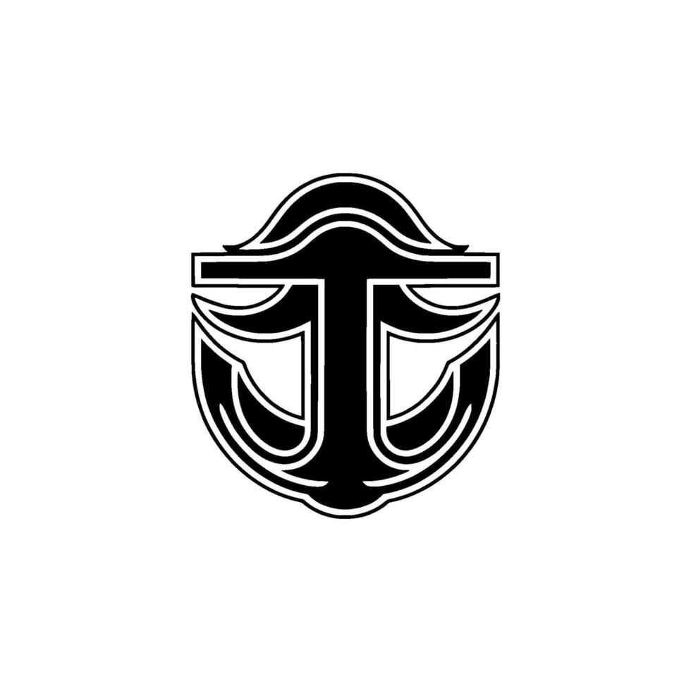 Modern Anchor , Black and White, Minimalist. vector